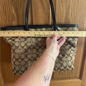 Coach Tan and Black Tote Bag